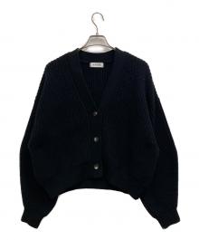 SACRA（サクラ）の古着「BOILED LAMBWOOL FURROW CARDIGAN」｜ブラック