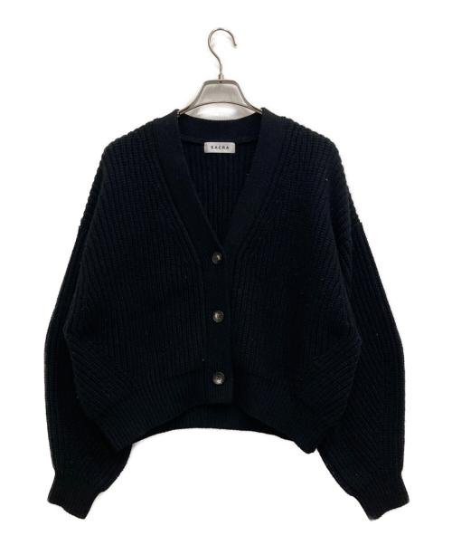 SACRA（サクラ）SACRA (サクラ) BOILED LAMBWOOL FURROW CARDIGAN ブラック サイズ:38の古着・服飾アイテム