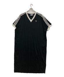 adidas（アディダス）の古着「オーバーサイズ Vネックワンピース」｜ブラック