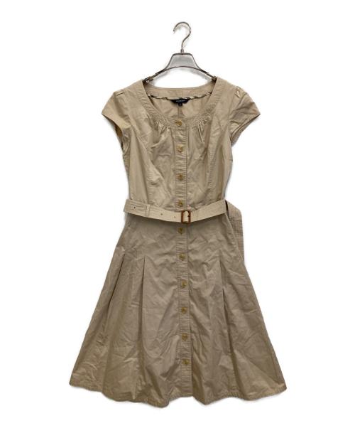 BURBERRY LONDON（バーバリーロンドン）BURBERRY LONDON (バーバリーロンドン) フレンチスリーブワンピース ベージュ サイズ:40の古着・服飾アイテム
