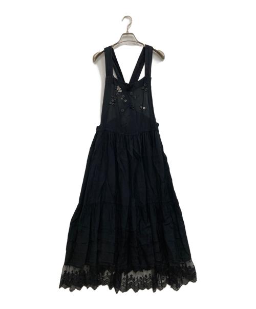 tricot COMME des GARCONS（トリココムデギャルソン）tricot COMME des GARCONS (トリココムデギャルソン) ビジューティアードワンピース ブラック サイズ:Mの古着・服飾アイテム