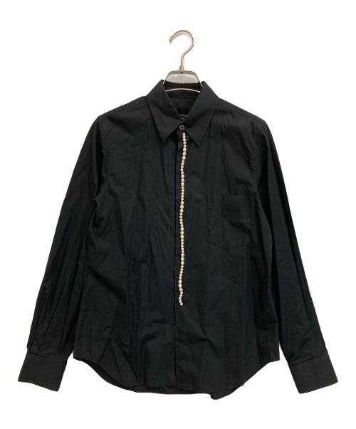 tricot COMME des GARCONS（トリココムデギャルソン）tricot COMME des GARCONS (トリココムデギャルソン) 装飾パールシャツ ブラック サイズ:Sの古着・服飾アイテム