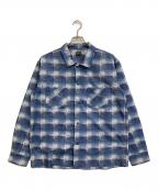 TENDERLOIN(合同会社テンダーロイン)テンダーロイン（ゴウドウガイシャ テンダーロイン））の古着「PRINT FLANNEL SHIRT COTTON CHECK SHIRT 1」｜ブルー