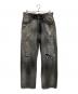 ANCELLM（アンセルム）の古着「加工デニムパンツ Ex．DAMAGE DENIM STRAIGHT 5P PANTS」｜グレー