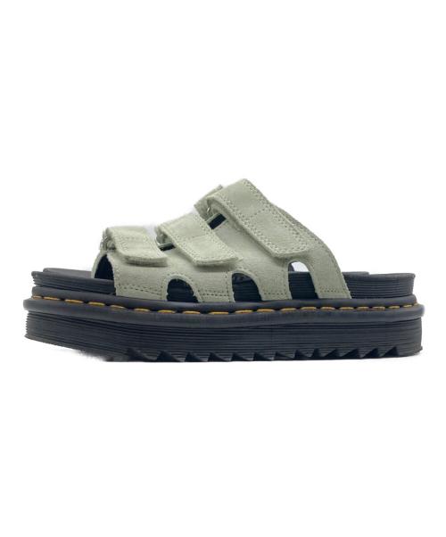 Dr.Martens（ドクターマーチン）Dr.Martens (ドクターマーチン) RAINE SIDE SANDAL ブラック  ライトグリーン サイズ:38の古着・服飾アイテム