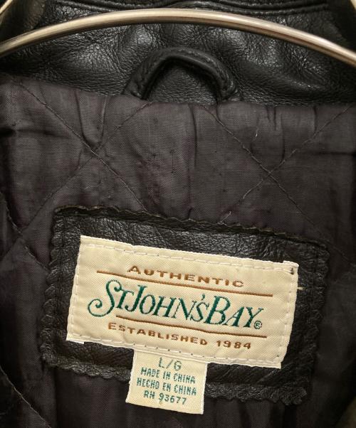 ST JOHN'S BAY（セントジョンズベイ）ST JOHN'S BAY (セントジョンズベイ) レザージャケット ダークブラウン サイズ:Lの古着・服飾アイテム