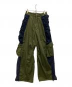 MAISON SPECIALメゾンスペシャル）の古着「Bicolor Cargo Pants」｜オリーブ