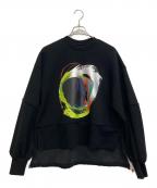 OMMOオーエムエムオー）の古着「CIRCLE PAINT SWEAT TOP」｜ブラック