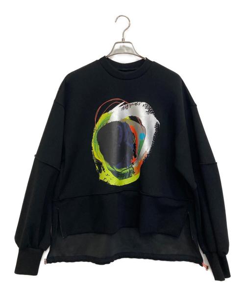 OMMO（オーエムエムオー）OMMO (オーエムエムオー) CIRCLE PAINT SWEAT TOP ブラック サイズ:FREEの古着・服飾アイテム