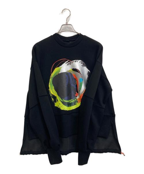 OMMO（オーエムエムオー）OMMO (オーエムエムオー) CIRCLE PAINT SWEAT TOP ブラック サイズ:FREEの古着・服飾アイテム