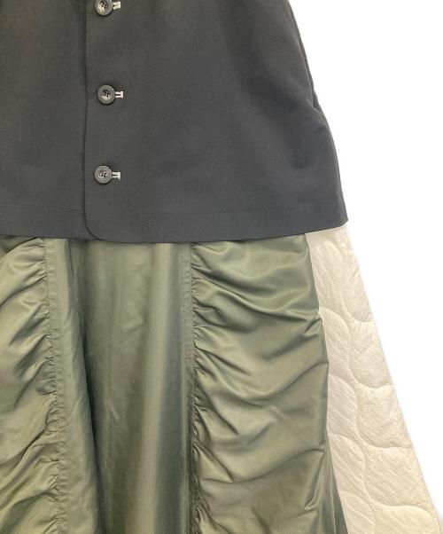 OMMO（オーエムエムオー）OMMO (オーエムエムオー) MIX FABRIC FLARE SK ブラック サイズ:38の古着・服飾アイテム