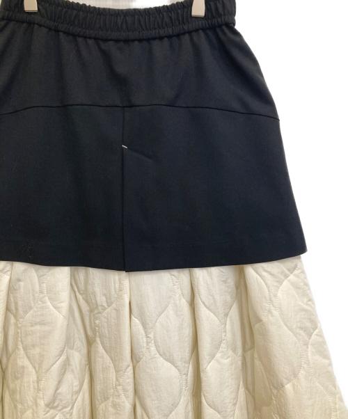 OMMO（オーエムエムオー）OMMO (オーエムエムオー) MIX FABRIC FLARE SK ブラック サイズ:38の古着・服飾アイテム