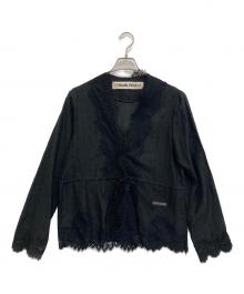 PRANK PROJECT（プランクプロジェクト）の古着「Dot Jacquard Lace Cardigan」｜ブラック