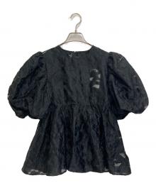 MAISON SPECIAL（メゾンスペシャル）の古着「Sheer Flower Jacquard Blouse」｜ブラック