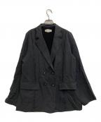 Ameriアメリ）の古着「MEDI LINE LACE DOUBLE JACKET」｜チャコールブラック