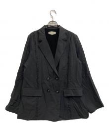 Ameri（アメリ）の古着「MEDI LINE LACE DOUBLE JACKET」｜チャコールブラック