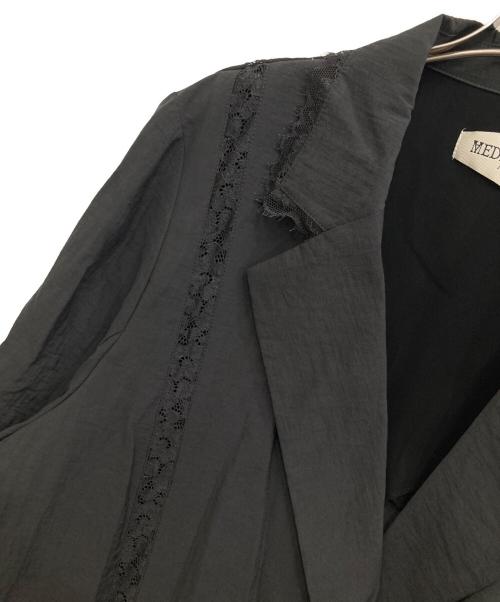 Ameri（アメリ）AMERI (アメリ) MEDI LINE LACE DOUBLE JACKET チャコールブラック サイズ:Sの古着・服飾アイテム