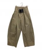 PRANK PROJECTプランクプロジェクト）の古着「High-Waist Belted Tuck Pants」｜ベージュ