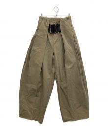 PRANK PROJECT（プランクプロジェクト）の古着「High-Waist Belted Tuck Pants」｜ベージュ