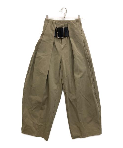 PRANK PROJECT（プランクプロジェクト）PRANK PROJECT (プランクプロジェクト) High-Waist Belted Tuck Pants ベージュ サイズ:36の古着・服飾アイテム