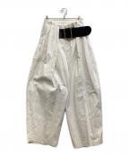 PRANK PROJECTプランクプロジェクト）の古着「High-Waist Belted Tuck Pants」｜ホワイト