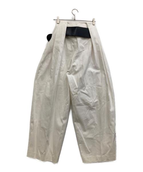 PRANK PROJECT（プランクプロジェクト）PRANK PROJECT (プランクプロジェクト) High-Waist Belted Tuck Pants ホワイト サイズ:38の古着・服飾アイテム