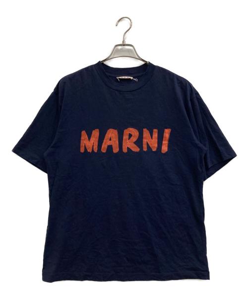 MARNI（マルニ）MARNI (マルニ) ロゴプリントTシャツ ネイビー サイズ:40の古着・服飾アイテム