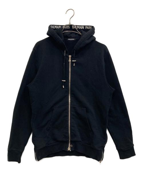 BALMAIN（バルマン）BALMAIN (バルマン) サイドジップアップパーカー ブラック サイズ:Ｌの古着・服飾アイテム