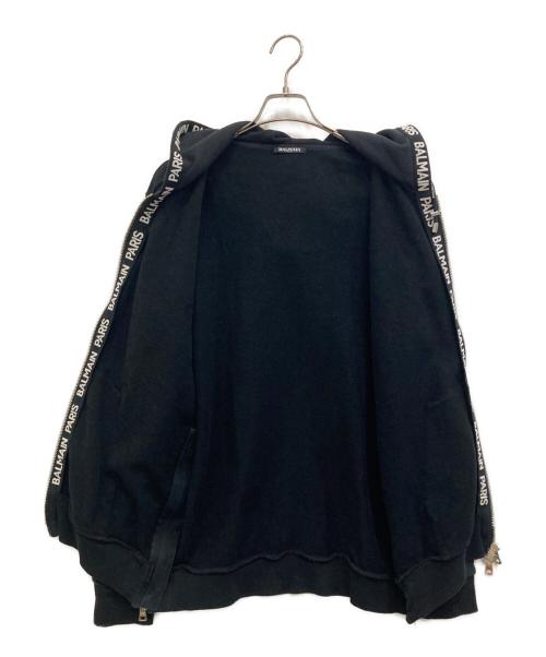 BALMAIN（バルマン）BALMAIN (バルマン) サイドジップアップパーカー ブラック サイズ:Ｌの古着・服飾アイテム