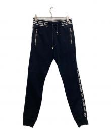 BALMAIN（バルマン）の古着「テープロゴジョガーパンツ」｜ブラック