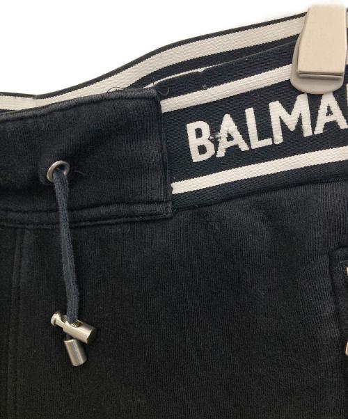 BALMAIN（バルマン）BALMAIN (バルマン) テープロゴジョガーパンツ ブラック サイズ:Mの古着・服飾アイテム