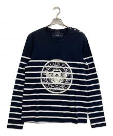 BALMAIN（バルマン）の古着「メダリオンロゴ長袖カットソー」｜ネイビー