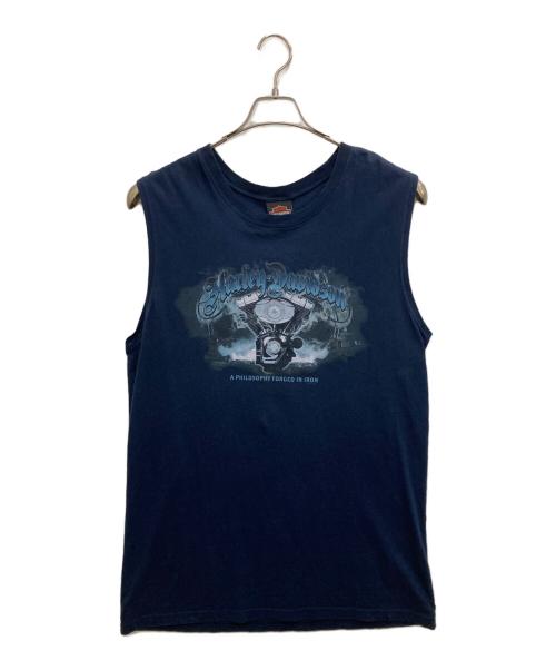 HARLEY-DAVIDSON（ハーレーダビッドソン）HARLEY-DAVIDSON (ハーレーダビッドソン) ノースリーブカットソー ネイビー サイズ:Ｌの古着・服飾アイテム