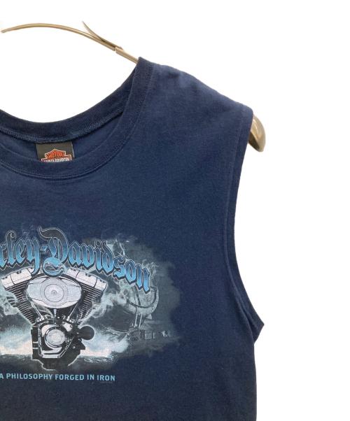 HARLEY-DAVIDSON（ハーレーダビッドソン）HARLEY-DAVIDSON (ハーレーダビッドソン) ノースリーブカットソー ネイビー サイズ:Ｌの古着・服飾アイテム