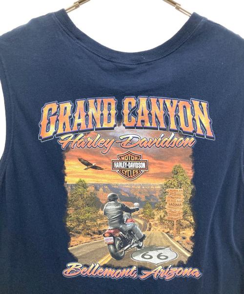 HARLEY-DAVIDSON（ハーレーダビッドソン）HARLEY-DAVIDSON (ハーレーダビッドソン) ノースリーブカットソー ネイビー サイズ:Ｌの古着・服飾アイテム