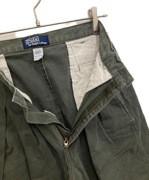 POLO RALPH LAUREN（ポロ・ラルフローレン）POLO RALPH LAUREN (ポロ・ラルフローレン) 2タックパンツ オリーブ サイズ:不明の古着・服飾アイテム