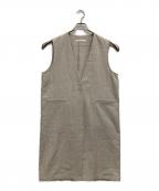 evam evaエヴァムエヴァ）の古着「linen cotton long vest」｜アイボリー