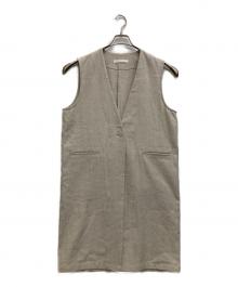 evam eva（エヴァムエヴァ）の古着「linen cotton long vest」｜アイボリー