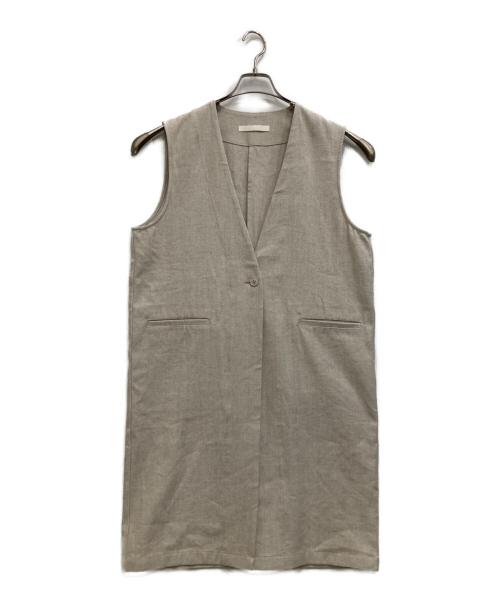 evam eva（エヴァムエヴァ）evam eva (エヴァムエヴァ) linen cotton long vest アイボリー サイズ:Mの古着・服飾アイテム