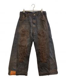 Wrangler（ラングラー）の古着「リメイクデニムパンツ」｜インディゴ