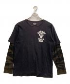 stussyステューシー）の古着「プリントカットソー」｜ブラック