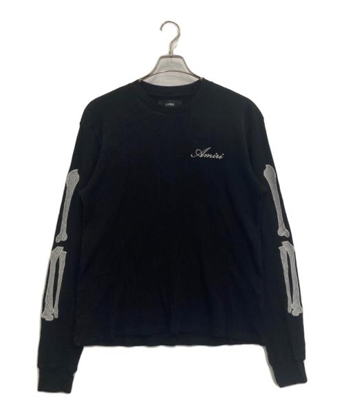 AMIRI（アミリ）AMIRI (アミリ) 刺繍ワッフルコットンカットソー ブラック サイズ:XSの古着・服飾アイテム