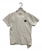 PLAY COMME des GARCONSプレイコムデギャルソン）の古着「ブラックハートワッペンTシャツ」｜ホワイト