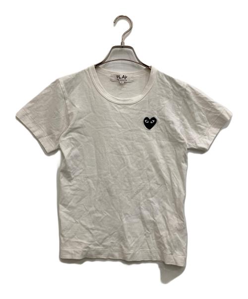PLAY COMME des GARCONS（プレイコムデギャルソン）PLAY COMME des GARCONS (プレイコムデギャルソン) ブラックハートワッペンTシャツ ホワイト サイズ:Sの古着・服飾アイテム