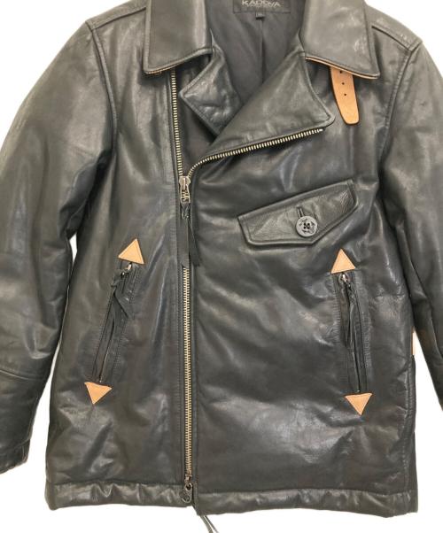 KADOYA（カドヤ）KADOYA (カドヤ) ダウンレザージャケット ブラック サイズ:LLの古着・服飾アイテム