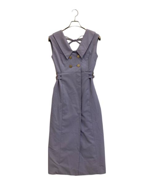 Lily Brown（リリーブラウン）Lily Brown (リリーブラウン) カラーデザインダブルブレストワンピース パープルの古着・服飾アイテム