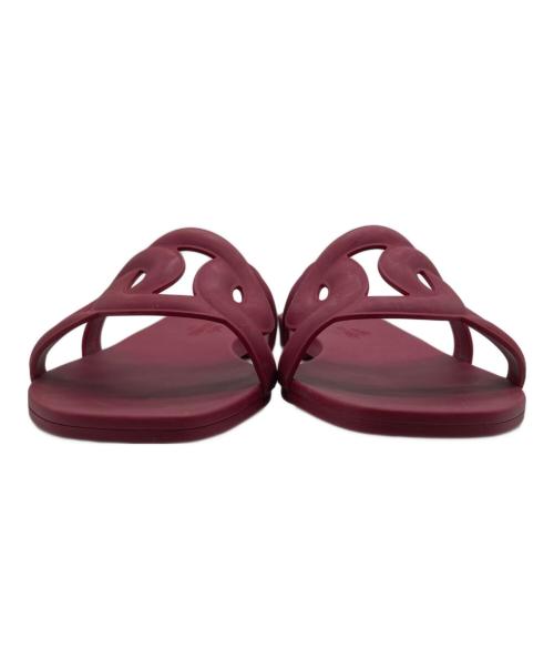 HERMES（エルメス）HERMES (エルメス) ALOHA CHAINE DANCRE FLAT SANDAL レッド サイズ:35の古着・服飾アイテム