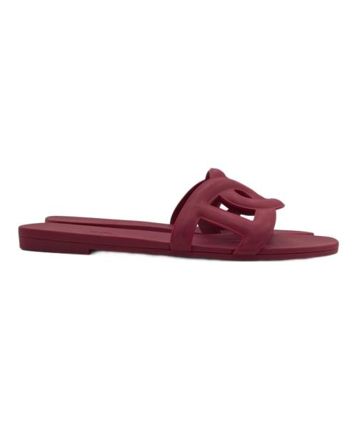 HERMES（エルメス）HERMES (エルメス) ALOHA CHAINE DANCRE FLAT SANDAL レッド サイズ:35の古着・服飾アイテム