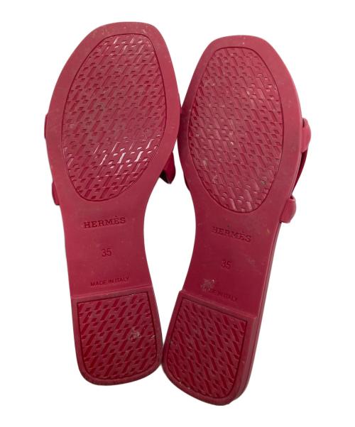 HERMES（エルメス）HERMES (エルメス) ALOHA CHAINE DANCRE FLAT SANDAL レッド サイズ:35の古着・服飾アイテム
