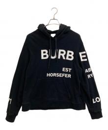 BURBERRY（バーバリー）の古着「ホースフェリープリントフーディ」｜ブラック